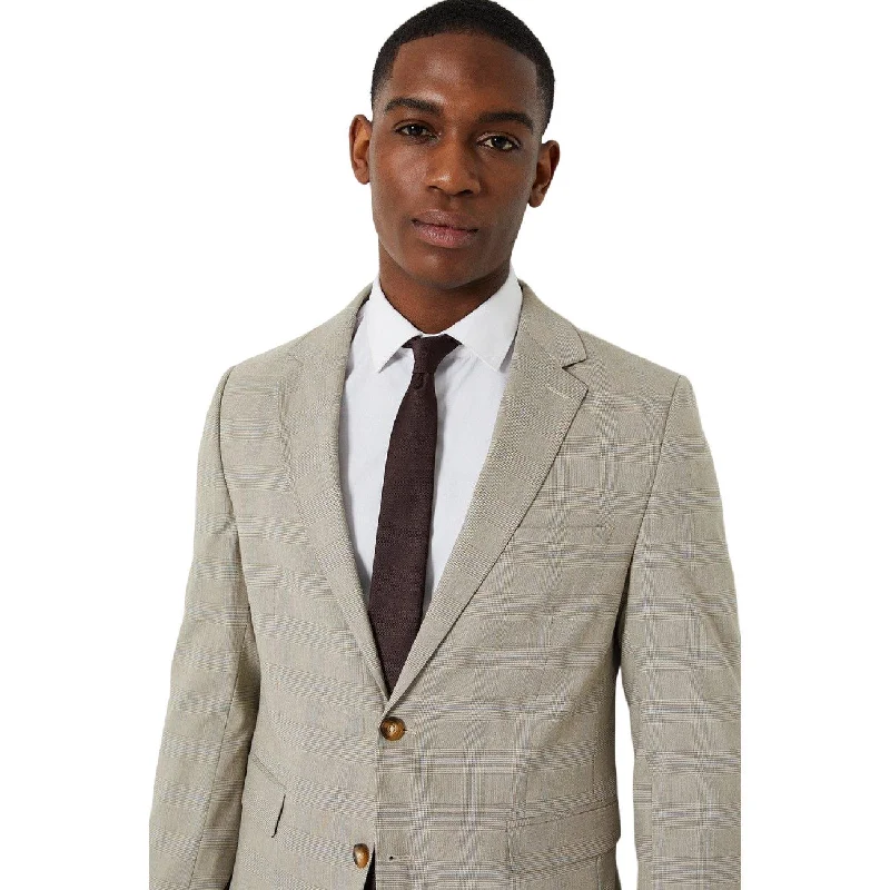 Burton Mens Prince Of Wales Check Single-Breasted Suit Jacket