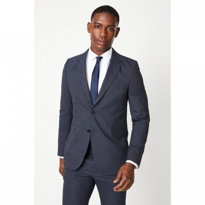 Burton Mens Puppytooth Single-Breasted Slim Suit Jacket