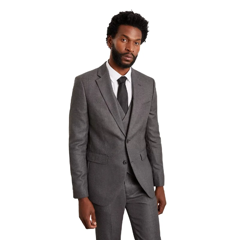 Burton Mens Self Striped Slim Suit Jacket