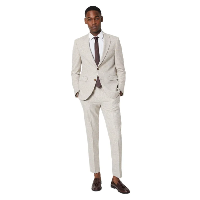 Burton Mens Semi Plain Single-Breasted Slim Suit Jacket