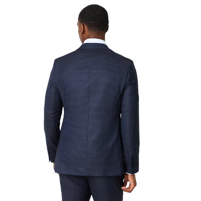 Burton Mens Tonal Grid Check Slim Wedding Suit Jacket