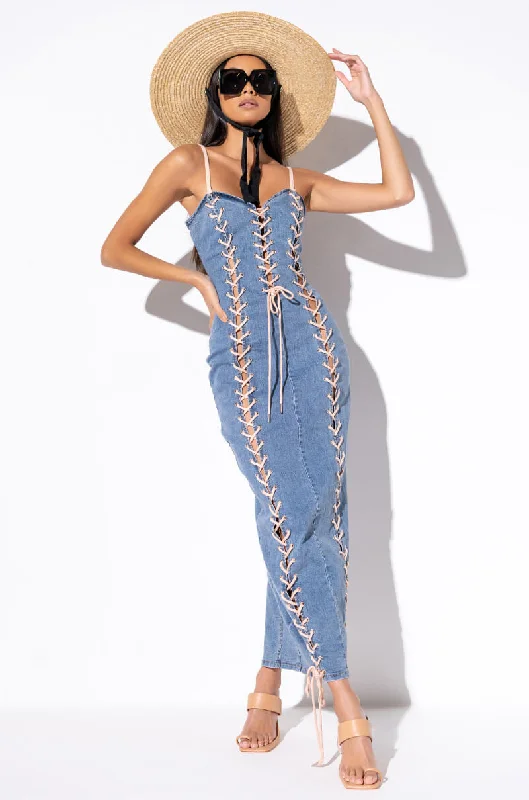 3 IS BETTER THAN 2 MAXI LACE UP DRESS