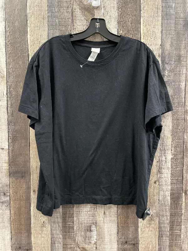 Top Short Sleeve Basic By H&m In Black, Size: Xxl