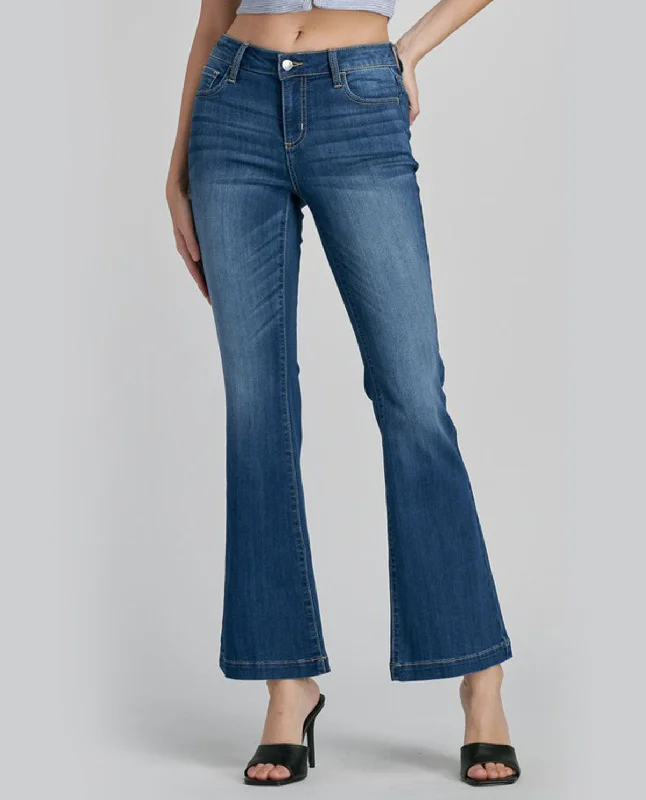 Cello Mid Rise Flare Jeans